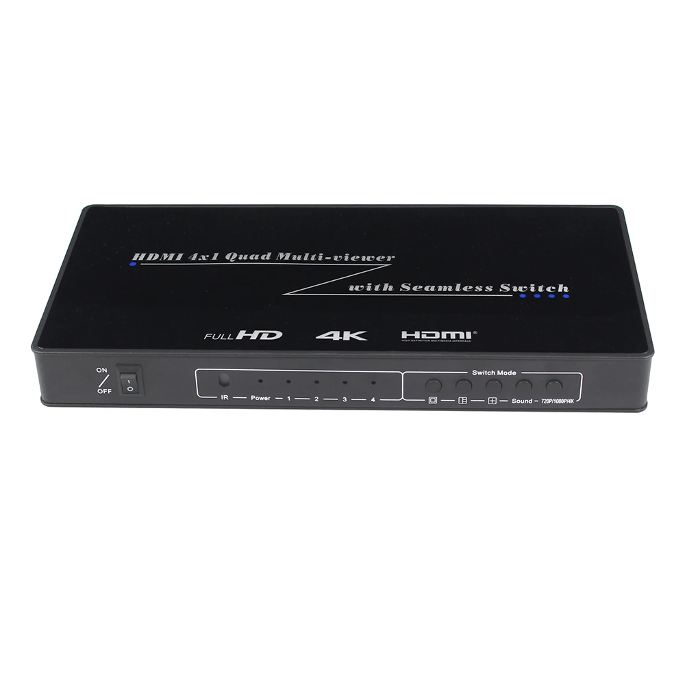  4K 30Hz 4x1 Quad HDMI Multi-Viewer HD Screen Real Time Multi-Viewer HDMI Seamless Switcher with IR 