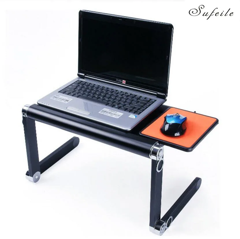 SUFEILE منضدة عصرية للحاسوب المحمول 360 درجة قابل للتعديل للطي الدفتري المحمول PC مكتب الجدول الأزرق حامل المحمولة منضدة للسرير D5