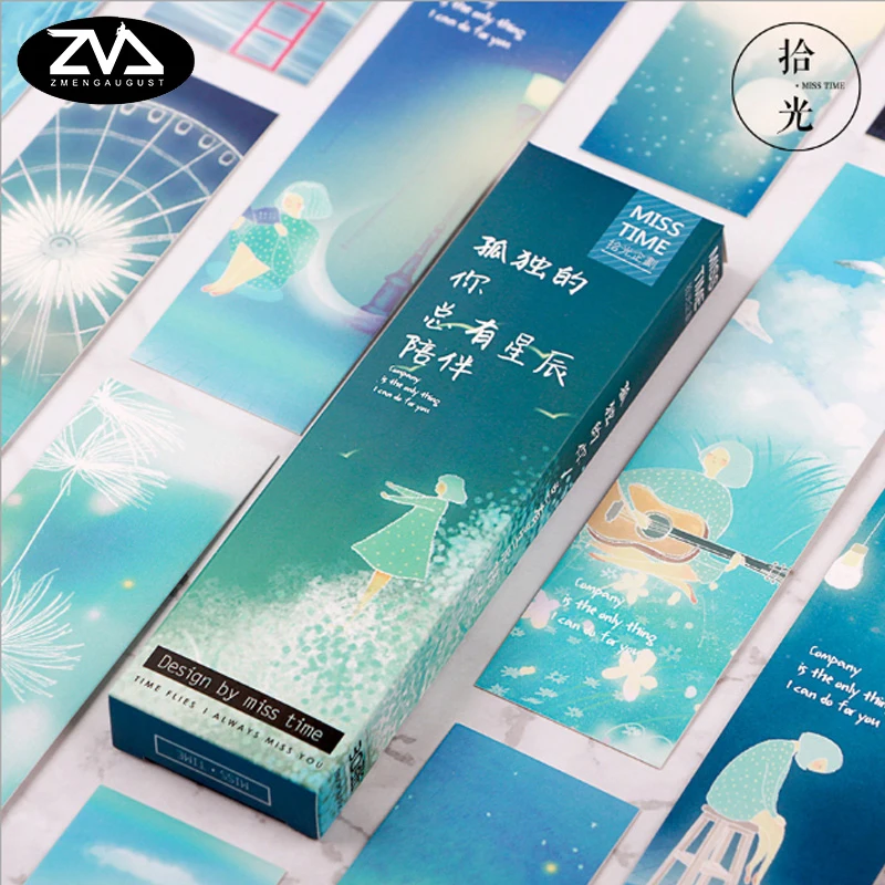 

30pcs/box kawaii Creative Happy Planet Student Bookmarks Stationery Realistic Kawaii Cartoon Bookmarks Office School Supply