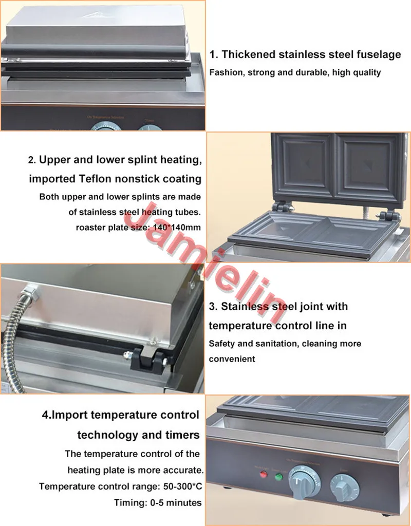 Jamielin FY-113A модель бутерброды машина 2 шт/плиты Waffke утюг электрический завтрак сэндвич-Тостер машина