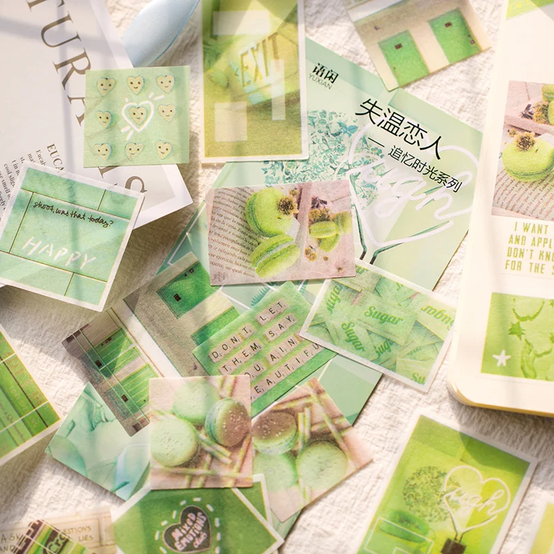 60pcs/box Journal Japanese Paper Stickers Paper Flower Vintage Coffee Decorative Diary Stickers Scrapbooking Flakes Stationery