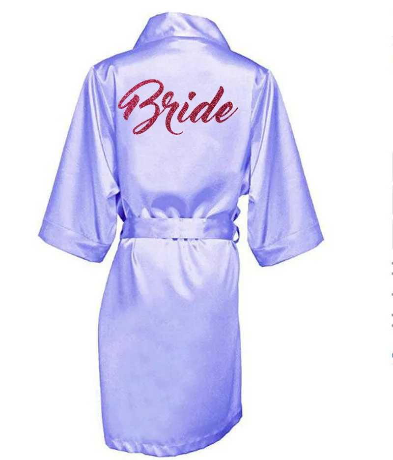 Свадебные платья для невесты, с красными буквами, пижамы, пижама-халат, женское атласное свадебное кимоно, одежда для сна