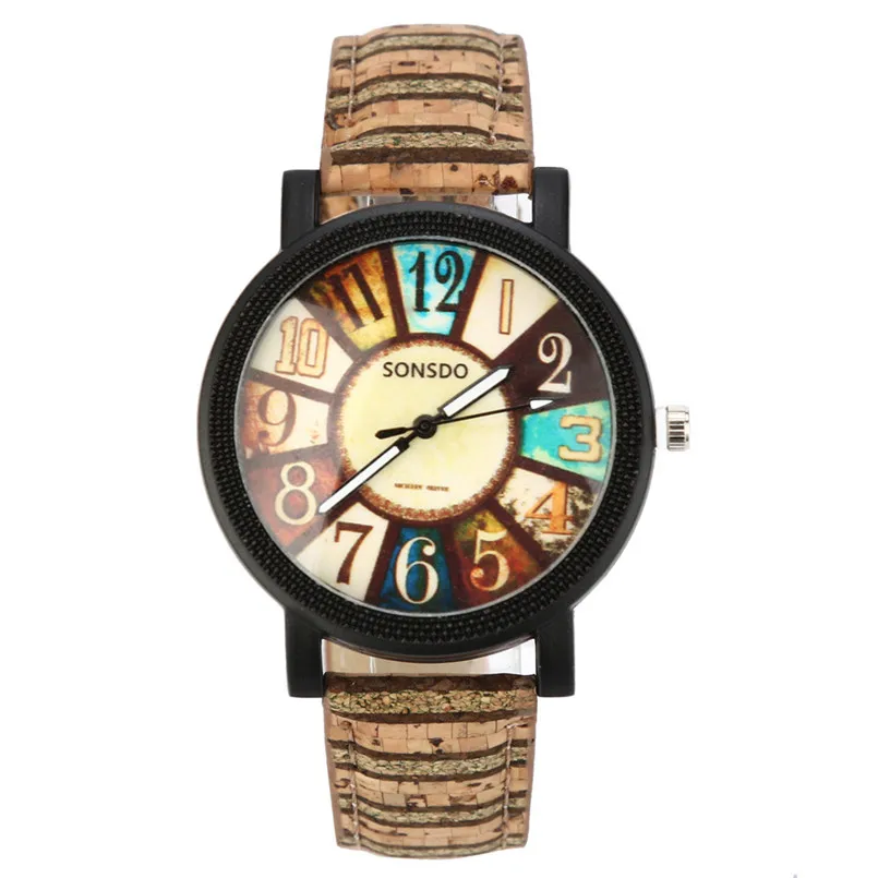 

9s & cheap New Fashion Hot SaleMen Women Watch Harajuku Graffiti Pattern Leather Band Analog Quartz Vogue Wrist Watches #500717