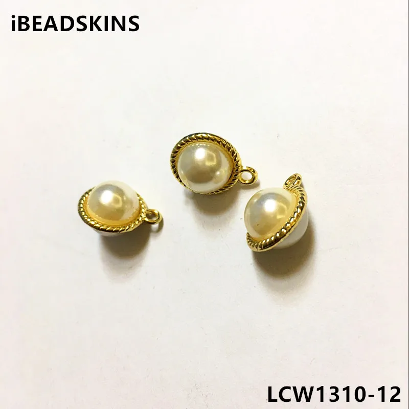 

New arrival! 17x13mm 100pcs/lot gold color zinc alloy with Imitation pearls ball-shape hand made Earring Parts Jewelry DIY