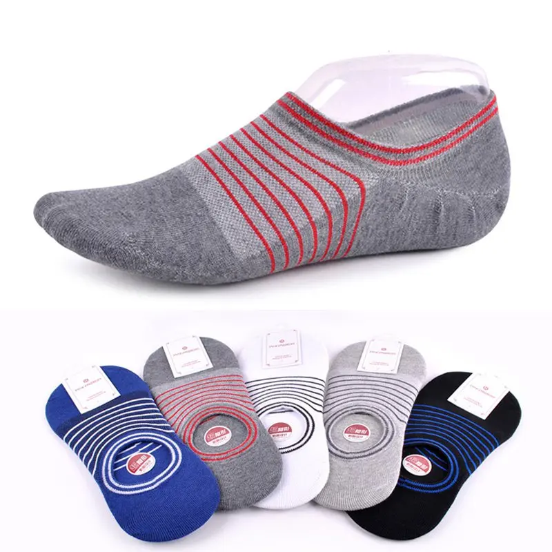

10Pcs=5Pairs Men Socks Invisible Socks Cotton Meias Fashioin Striped Ankle Socks Sheer Mens Short Sock Cheap Calcetines Hombre