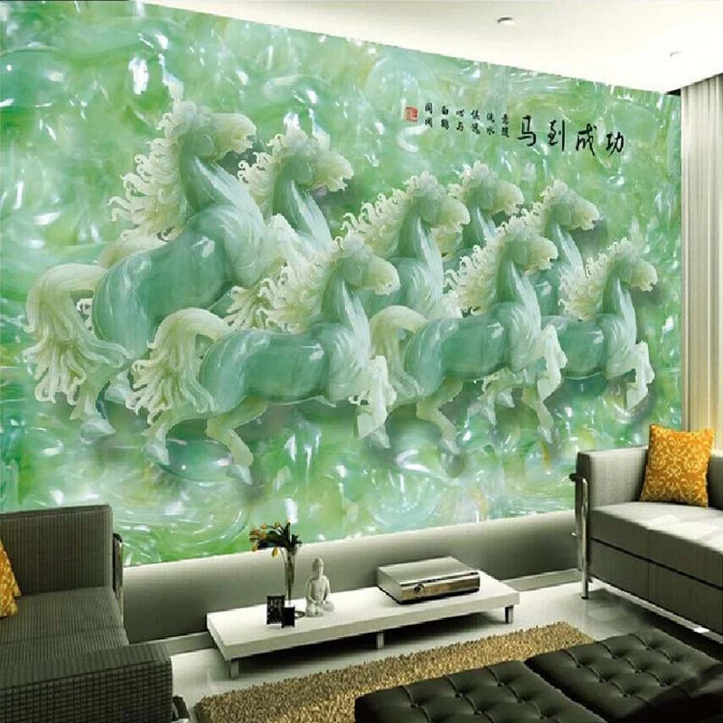 

DIY Diamond Embroidery,Round Diamond Jade carved eight horse Full rhinestone 5D Diamond painting cross stitch,needlework