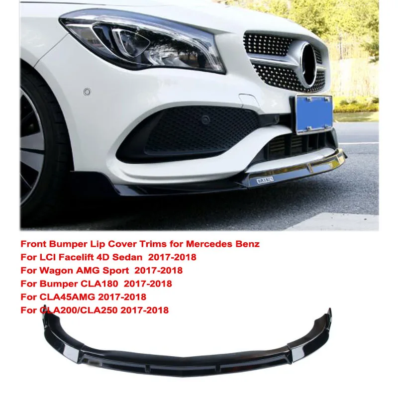Передние бамперы накладки для губ для Benz LCI рестайлинг 4D Sedan/Wagon AMG Спорт/cl200 CLA250 cl45 AMG- общий только
