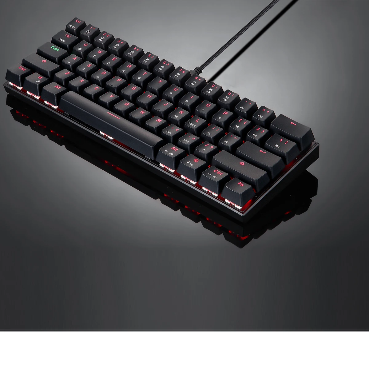 K62 RGB игровая клавиатура светодиодный светящийся Подсветка механическая клавиатура 61 Ключи белый проводной и Bluetooth клавиатура для ПК компьютер