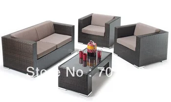 

polyethylene rattan Four Piece Outdoor Wicker Seating Set