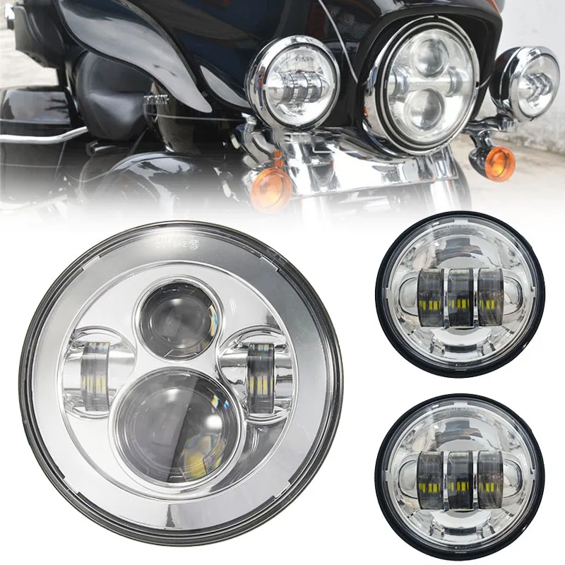 " светодиодный налобный фонарь+ 4,5" 4 1/2 дюймов фары ближнего света, запчасти для мотоцикла Harley Heritage Glide Softail