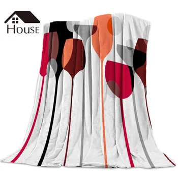 

BIGHOUSES Throw Blanket Wine Cup Throw Blanket Soft Warm Microfiber Blanket Flannel Blanket