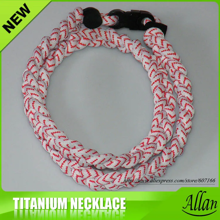 

2016 New arrival football college baseball silicone sports 3 rope Braid nylon titanium necklaces
