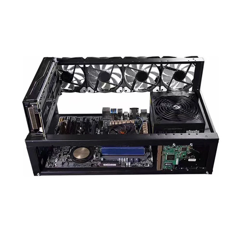 New Steel Coin Open Air Miner Mining Frame Rig Case Up to 6 GPU BTC LTC ETH Ethereum New QJY99