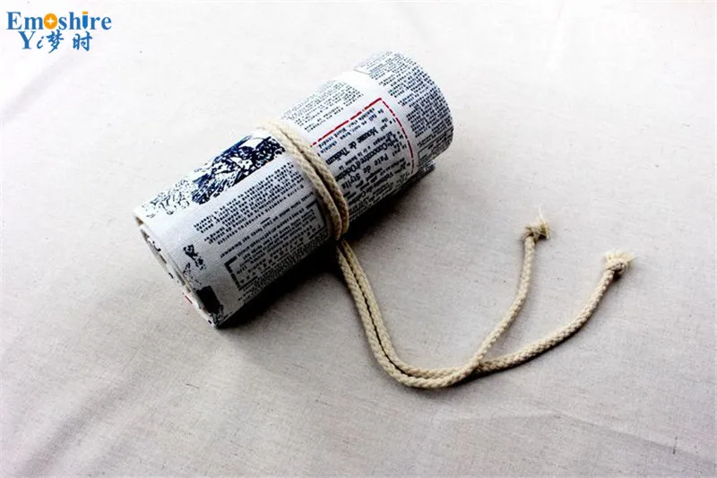 Emoshire English canvas color lead painting roller blind men and women pupils pencil pencil case pencil case Meng (5)