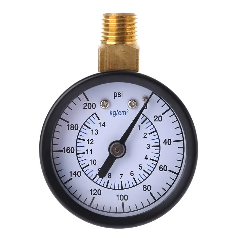 

Water Air Gas Pressure Gauge 1/4" NPT Thread 0-200 PSI 0-14 kg/cm2 for Water tap Faucet