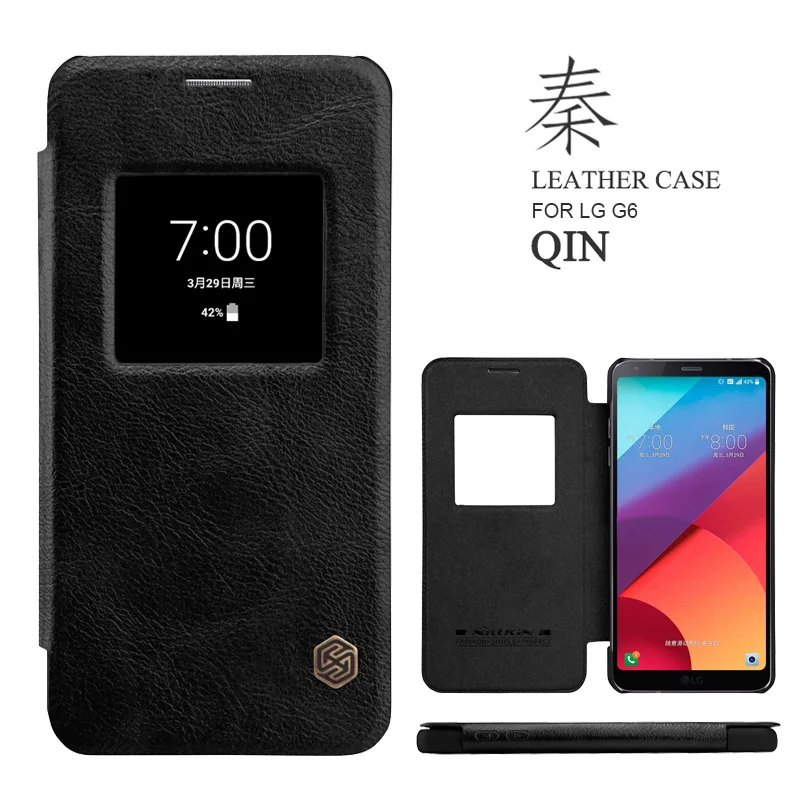 

for LG G6 Case Nillkin Qin Series Leather Flip Case Luxury with Window View Business Style Phone Case Coque for LG G6 Flip Case
