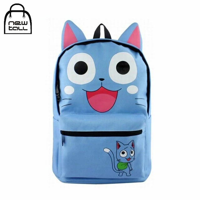 Aliexpress Com Buy Anime Fairy Tail Happy Cat School Bags For
