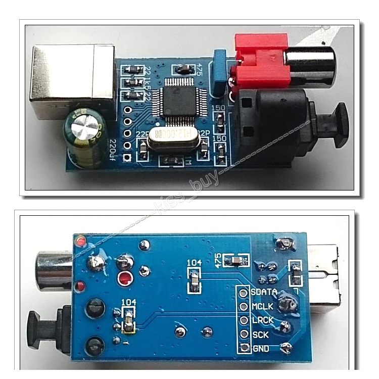 

Hifi Digital Sound Card USB to Coaxial Optical fiber I2S / DTS source output