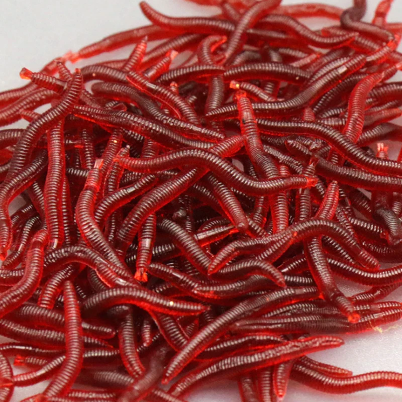 Для отдыха MAN 50 шт. 4 см Мягкая приманка Красные черви EarthWorm рыбалка Приманки