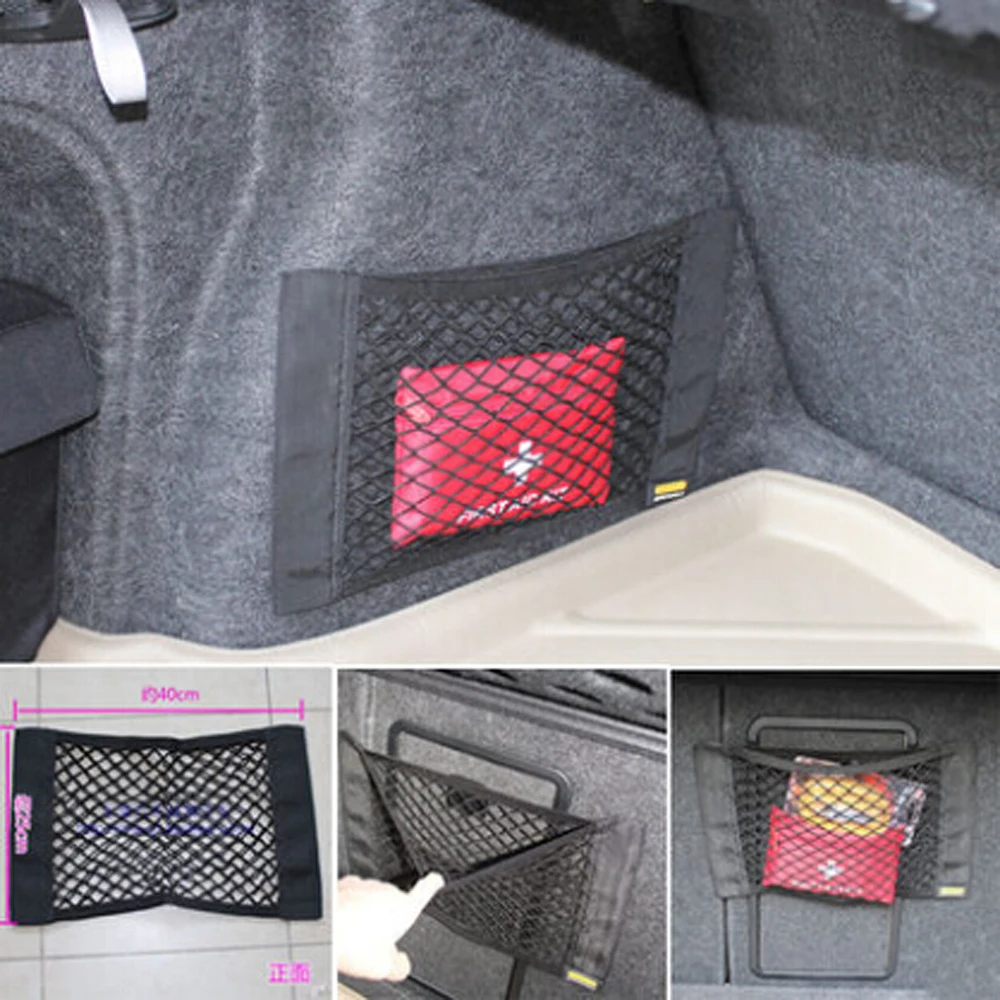 

Car Auto Back Rear Trunk Seat Elastic String Net Mesh Storage Bag Pocket Cages 5.6