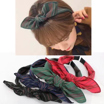 

Girls Headband Striped Hairband Vintage Style Hair Accessories for Women/Lady Head Hoop Bow Hairband Wide Headband Knot