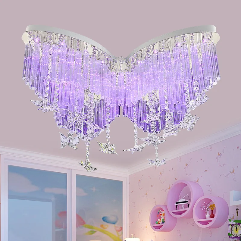 Us 298 0 Children S Lamp Butterfly Led Crystal Ceiling Lamps Bedroom Lamp Girl Ceiling Lamp Color Ceiling Lights Zl178 In Ceiling Lights From Lights