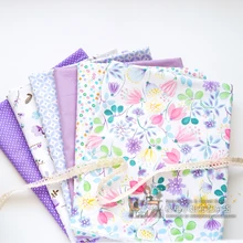 160x50 см фиолетовый акварельный цветочный саржевый Хлопок Ткань DIY Детская одежда ткань сделать постельные принадлежности одеяло украшение дома 160 г/м