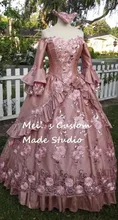 Custom Made New Style! Dusty Rose Floral Sparkle Fantasy Marie Antoinette Princess Gown /Period Theater
