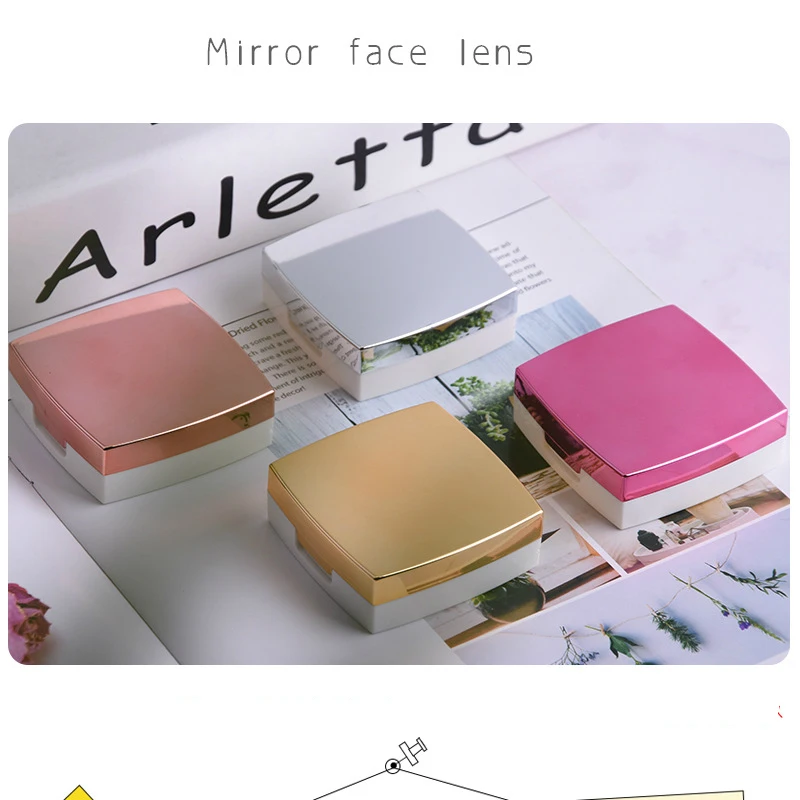 Contact Lens Case With Mirror women Colored Contact Lenses box eyes contact lens container Lovely Travel kit box without sign