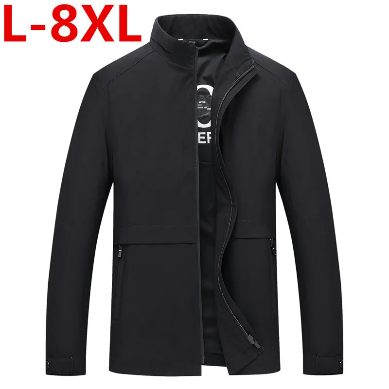 

2019 plus size 8XL 7XL 6XL 5XL 4XL New Arrival Men's Fashion Casual Spring Autumn Jacket Cotton Stand Collar Coat