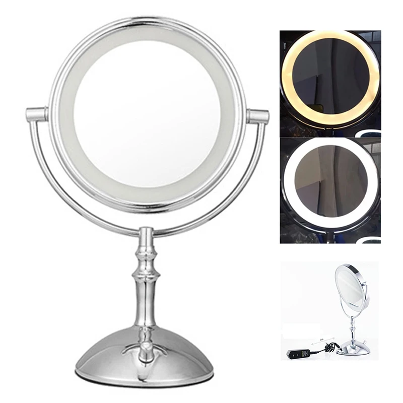 

Professional LED Light Makeup Mirror with Lights Brightness Adjustable 8 Inch Cosmetic Mirror Double Sided 1/3x Magnifying Bath