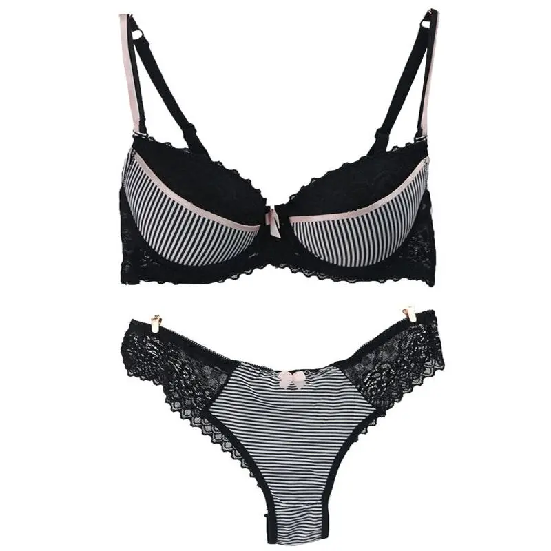 Floral Lace Bra Set Women Lingerie Underwear Black Blue Yellow Pink Seamless Bra Push Up Sexy Gathering Underwire Bras for Women