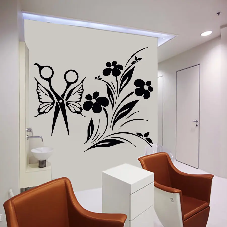 Hair Wall Decals Salon Decal Vinyl Sticker Bedroom Room Interio Design