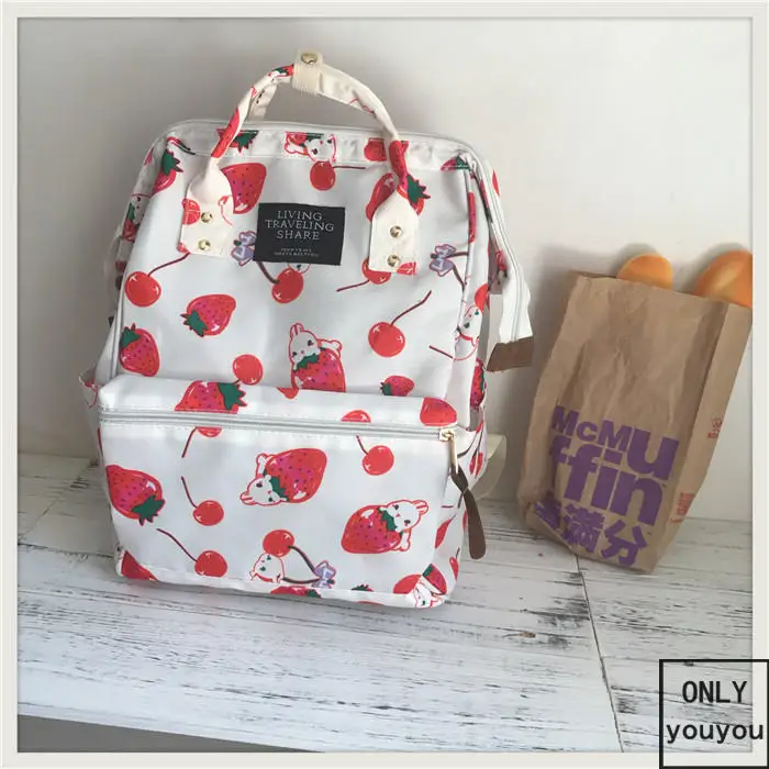 Japanese Style Harajuku Backpack Girl Cute Cartoon Style Ulzzabg Backpack Kawaii Strawberry Rabbit Leisure Backpack School Bag05