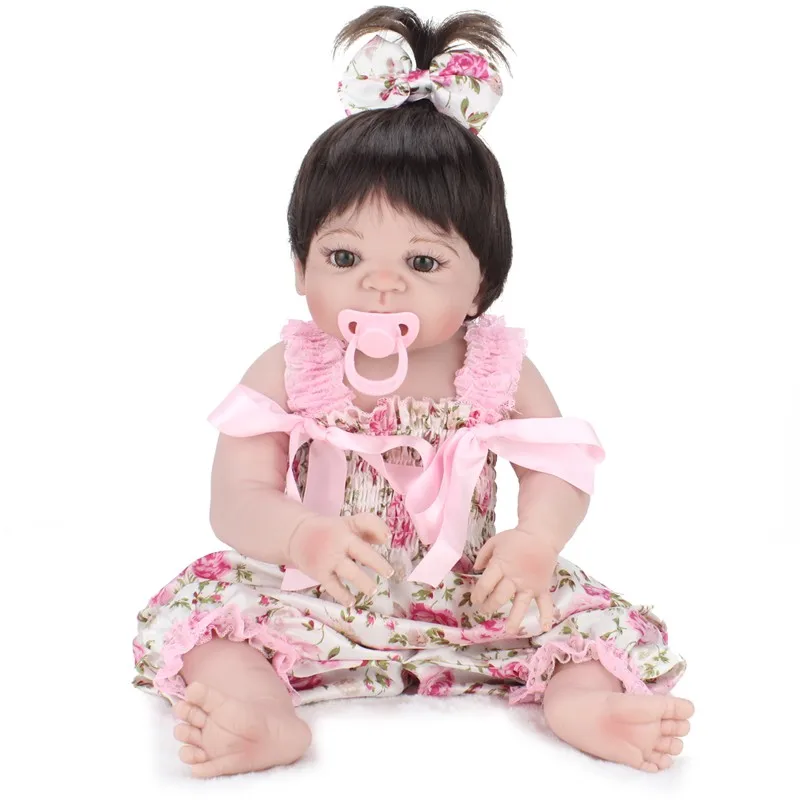 58CM/23Inch Silicone Reborn Baby Dolls Full Vinyl Reborn Babies Gendar Girls Toys reborn bonecas handmade Dolls