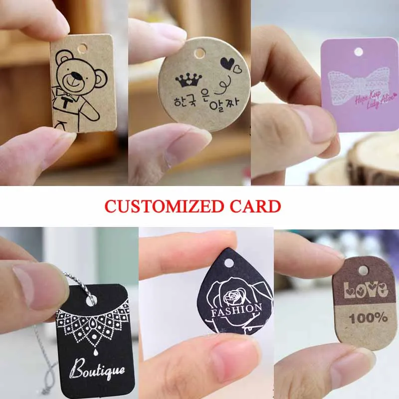 Custom Logo Jewelry Tag Blank Kraft Pendant Necklace Card Kraft Packaging Labels Jewelry Display Card afbeelding