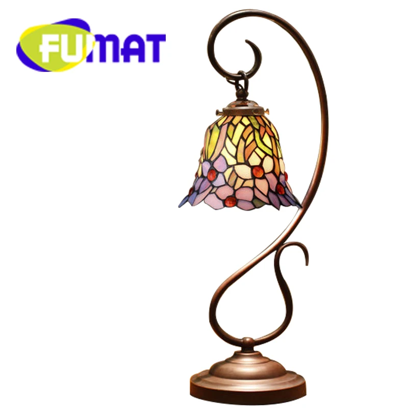 FUMAT Tiffany Table Lamp LED Blue Rose Flower Stained Glass Art Table Light Shade Lamps Desk Study Retro Bedroom Bedside Lamp FUMAT Tiffany Table Lamp LED Blue Rose Flower Stained Glass Art Table Light Shade Lamps Desk Study Retro Bedroom Bedside Lamp
