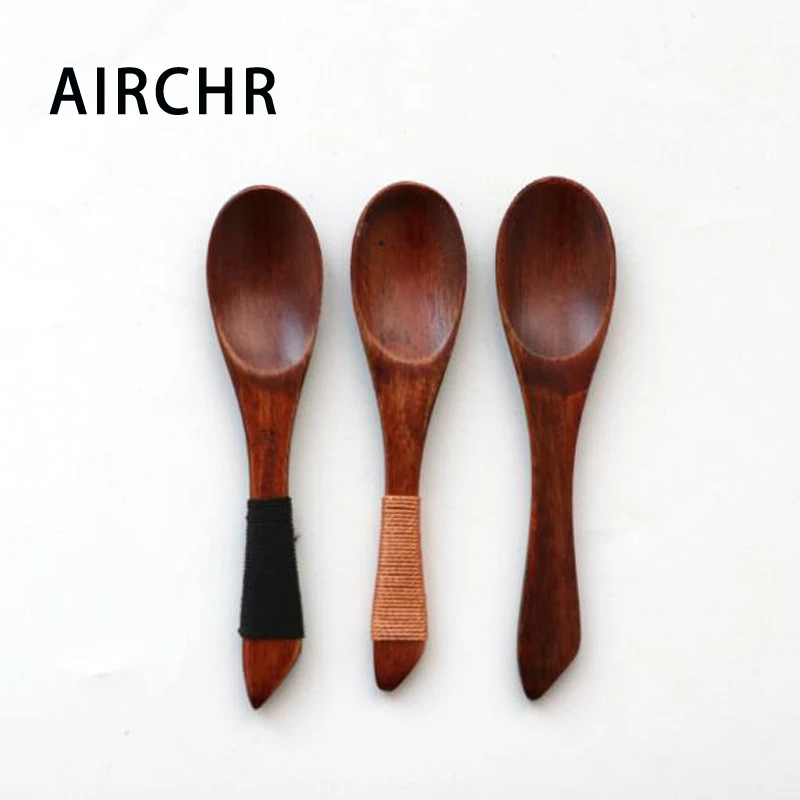

AIRCHR Wood Spoon Small 30PCS Tea Spoon Tiny Japanese 10.5*2.5cm Mini Spice Spoons Coffee Professional Wooden Factory