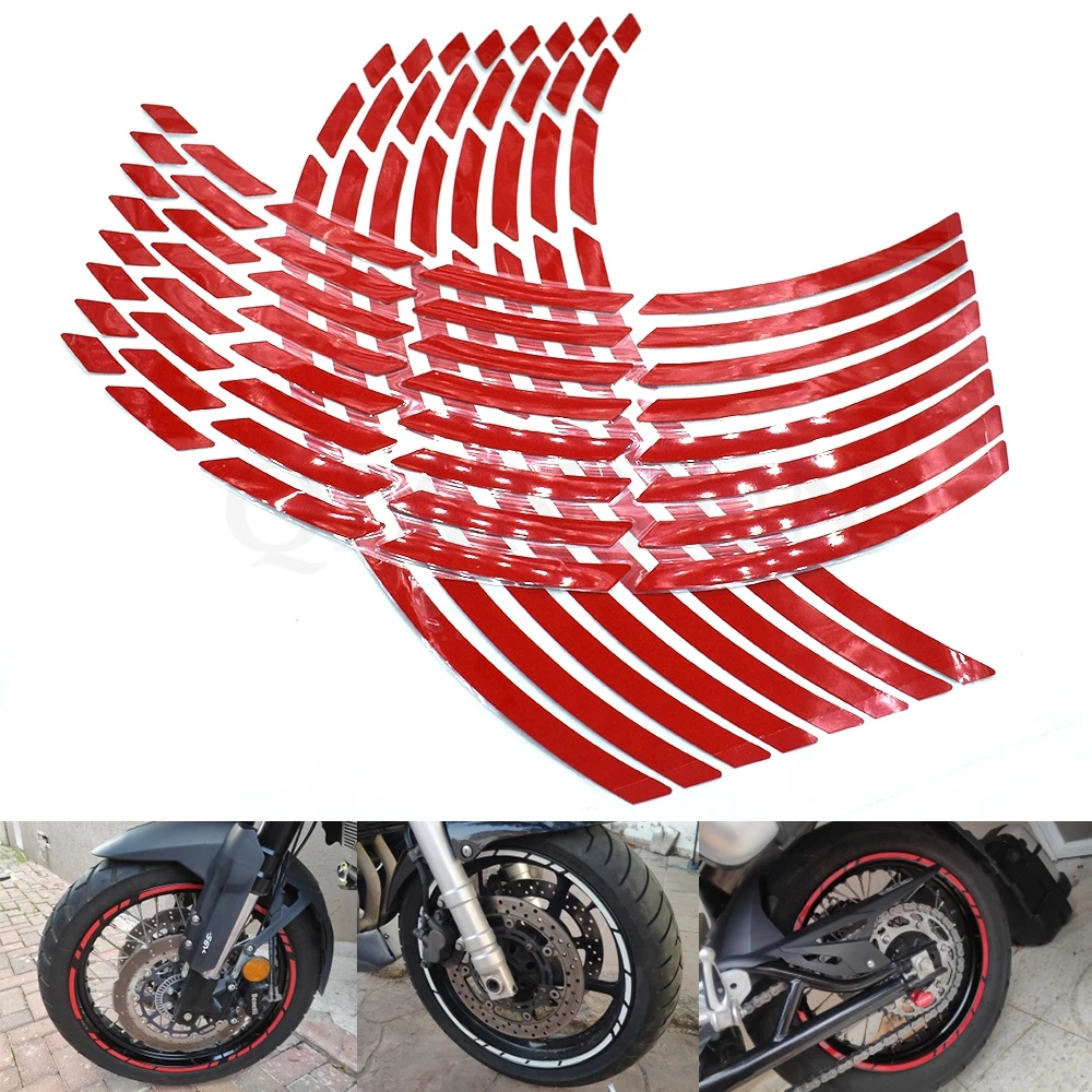 17-19 inch Universal motorcycle car tire sticker reflective rim tape decal for Honda CB919 CB1000R CBR600RR CBR900RR CBR929RR 17 19 inch universal motorcycle car tire sticker reflective rim tape decal for suzuki gsxr1300 gsx650f gsf650 bandit gsx1250 f