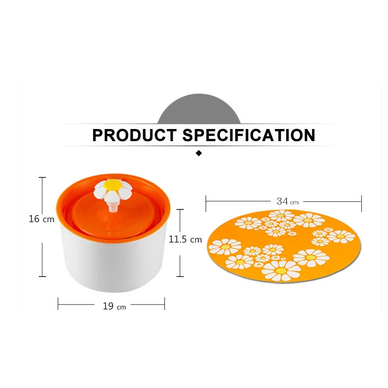 ПЭТ электрическая поилка для животных с фонтаном диспенсер автоматический фильтр питьевой воды с 1 шт. силиконовой прокладкой