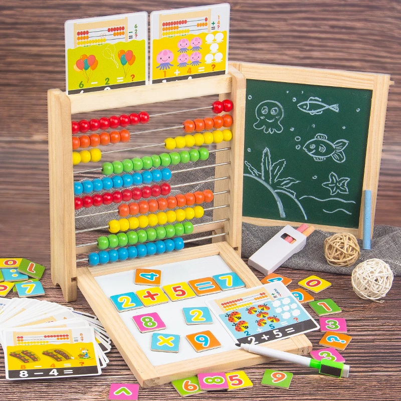 

Preschool Wooden Montessori Toys Abacus Counting Toy Arithmetic Board Baby Early Learning Educational Math Toy For Children Gift