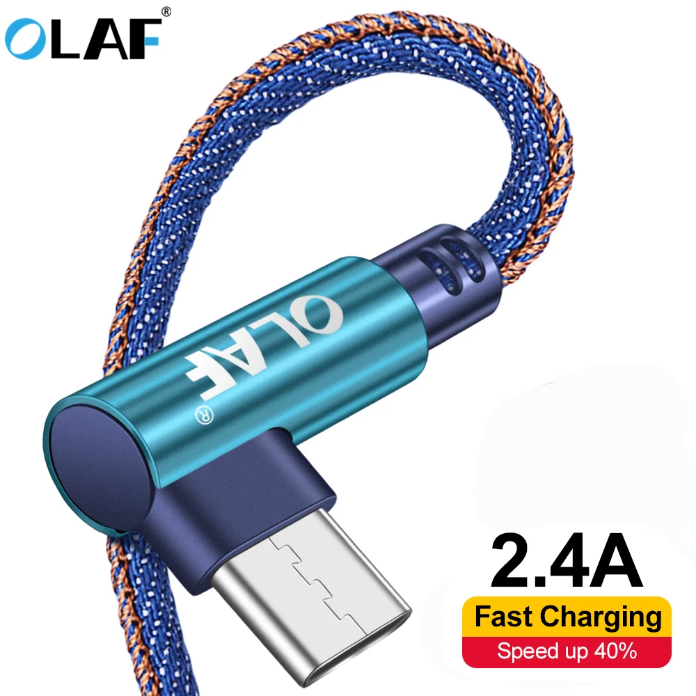 OLAF Cable Micro USB De 1M 2M Cable De Carga R pida De 90 Grados 2A 