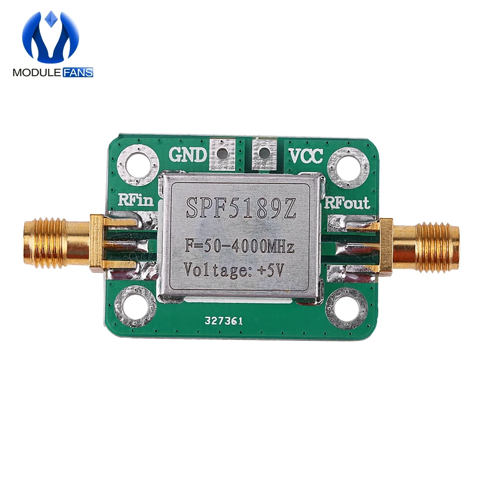 

LNA 50-4000 MHz RF SPF5189 NF 0.6dB Low Noise AMP Amplifier Signal Receiver Board Wireless Communication Module Shield Shell