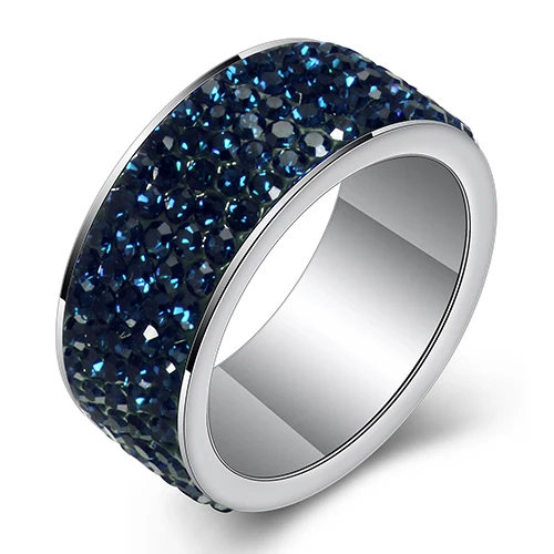 Elegant Women's 316L Stainless Steel Wedding Ring with CZ Crystal Pave