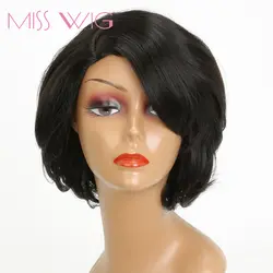 Мисс парик синтетические парики для Для женщин 10 дюймов черный темно-коричневый 2 цвета доступны Природный Короткие прямые Парики