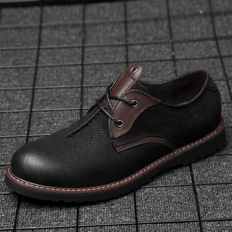 

Men's Shoes Casual genuine Leather Shoes outdoor Soft Fashion Walking High Quality Comfortable Men Breathable Shoes big size 48