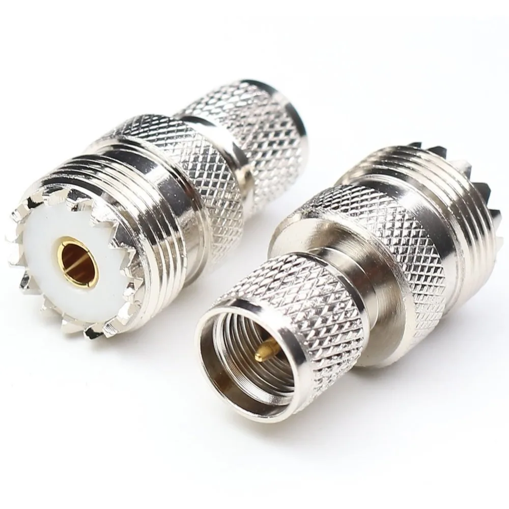1 UHF Female SO239 Jack to Mini UHF Male PL259 Plug Straight RF Adapter Connecto