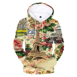 BTS Париж Франция Эйфелева башня толстовки Толстовка 3D мужской женский Принт Мода Новинка Майка Толстовка Весна 4XL одежда