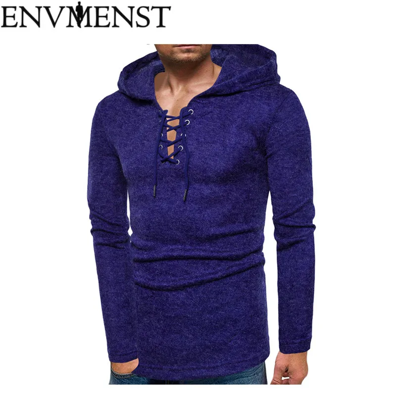 Envmenst New Sweater Men O-Neck Solid Slim Fit Knitting Mens Sweaters Cardigan Male 2018 Autumn Fashion Casual Hooded Sweater