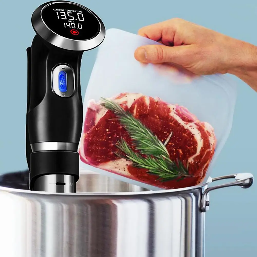 

1500W Vacuum Slow Food Cooker Immersion LCD Control Panel Steak Cooking Machine Tool